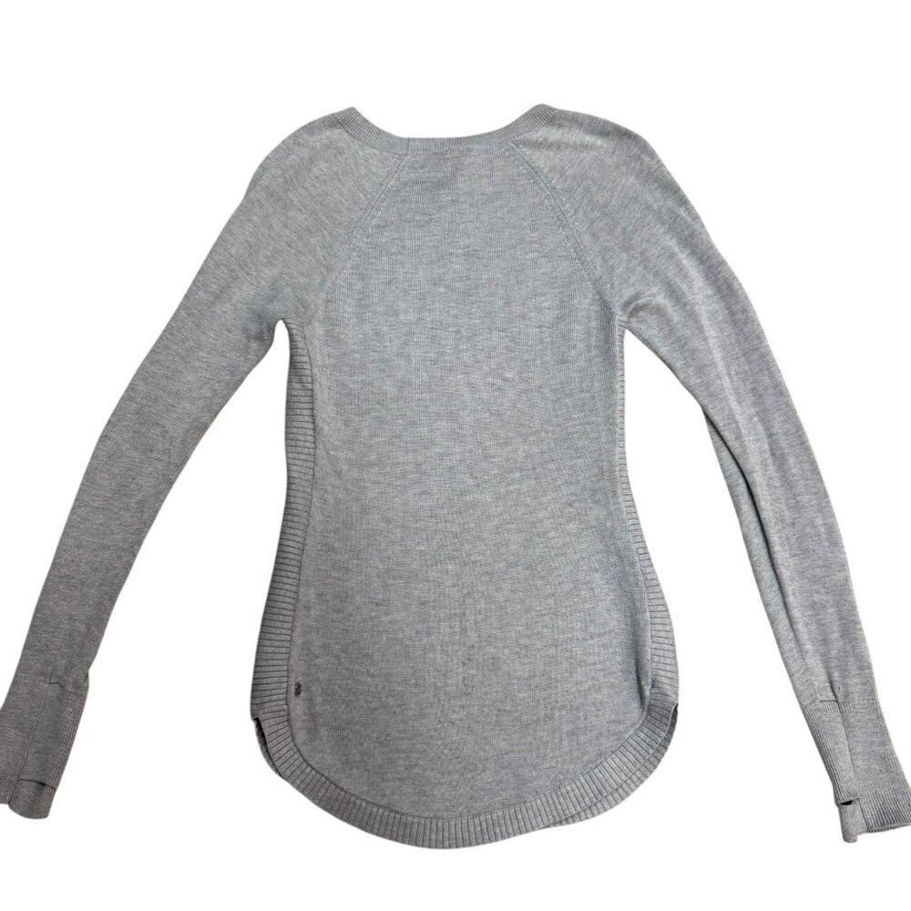 Lululemon Gray Knit Long Sleeve Sweater Top Size 2 - Picture 2 of 5